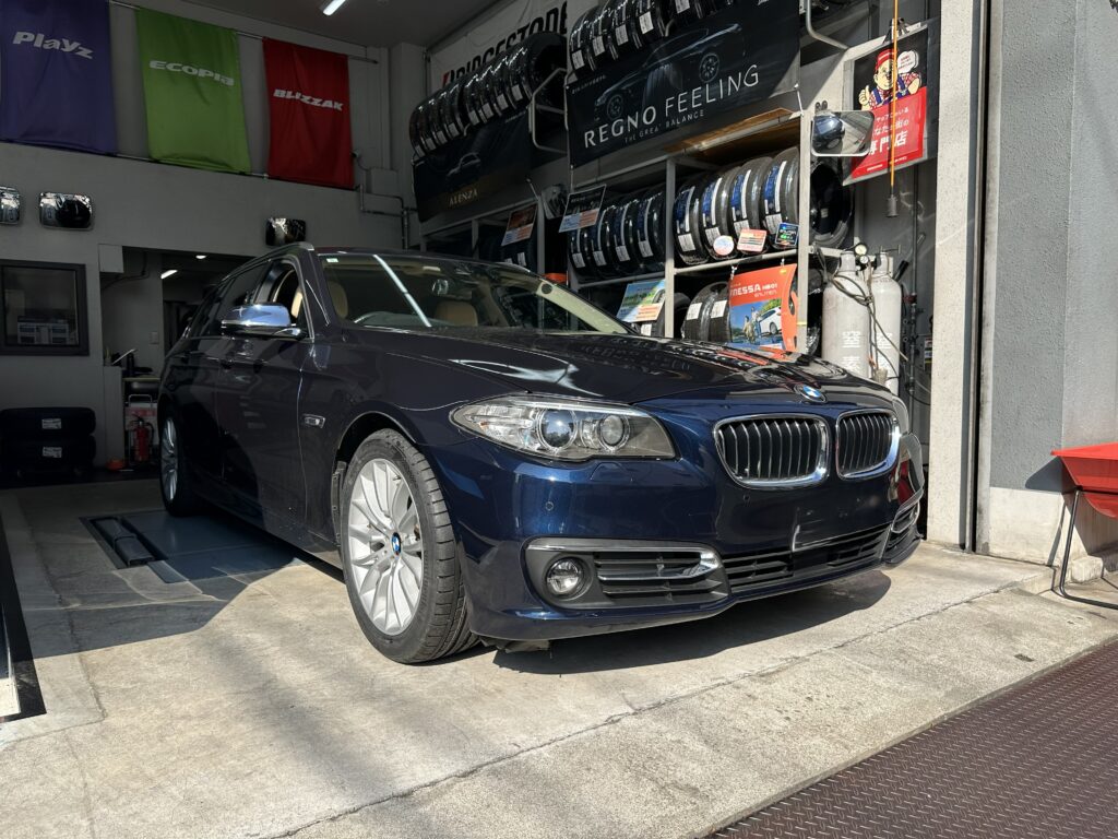 【ランフラットタイヤ】BMW523iタイヤ交換、ショルダー摩耗に要注意！墨田区のタイヤ交換ならお任せください！